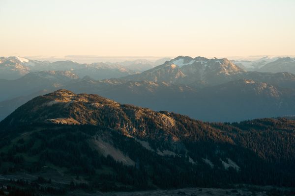 Landscape photography of moutains at dusk
