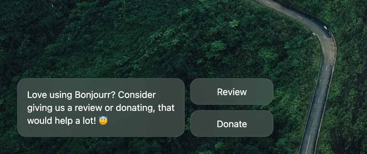 The review notification in action