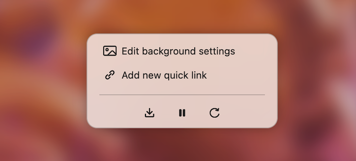Bonjourr's context menu